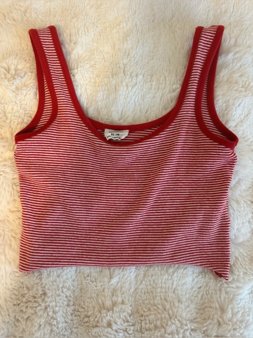 Cotton On Striped Ribbed Crop Tank Top